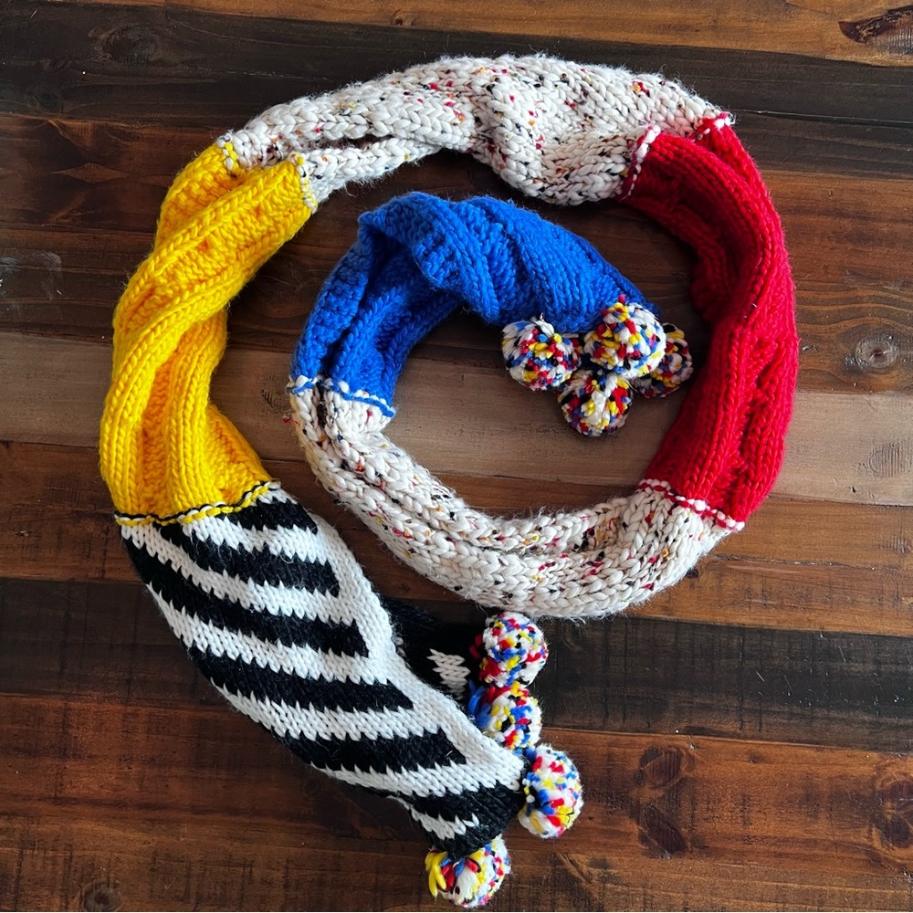 Zara multi color scarf black yellow red white blue